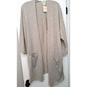 DONNI Sandwash Cardigan Women's Ribbed Open Front with Pockets One Size NWT